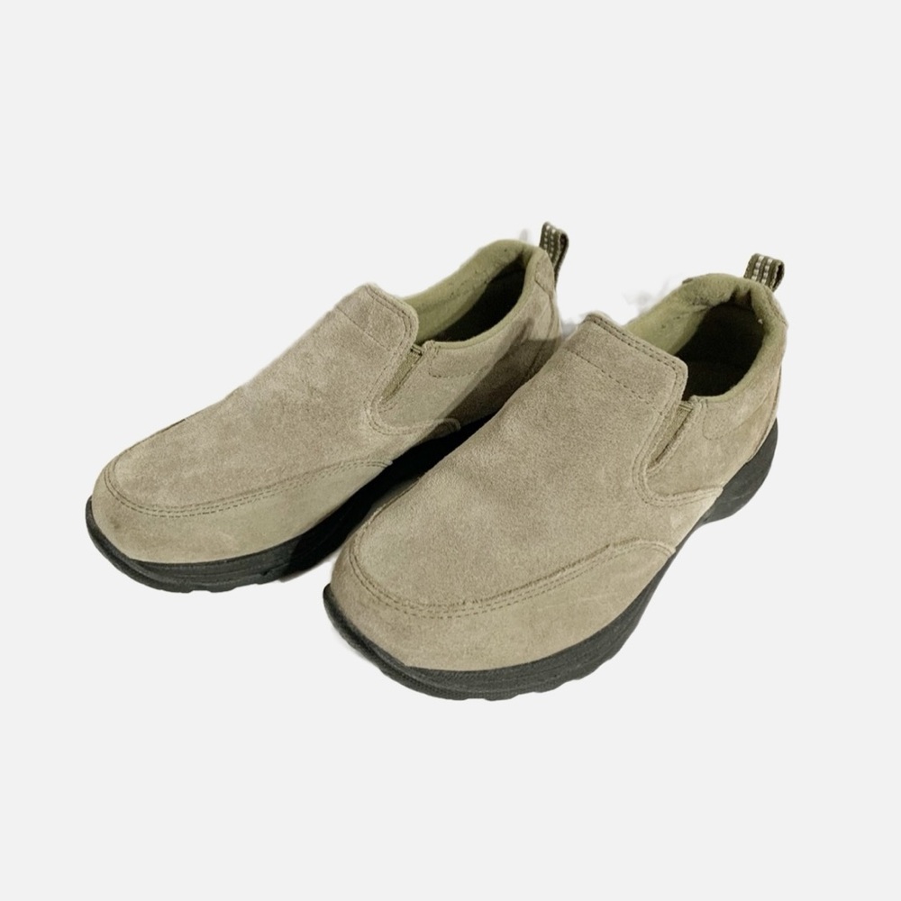 L.L. Bean Suede Leather Slip On Sport Moc Casual Comfort Loafer Closed Back Clog